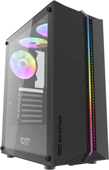 DarkFlash DK151 ARGB számítógépház 3 ventilátorral (fekete)