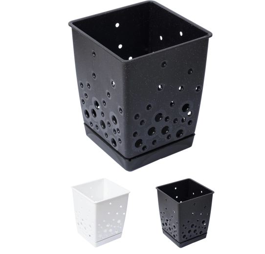 Evőeszközcsepegtető kivehető talppal, fekete–fehér