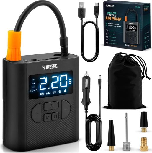 Vezeték nélküli mini kompresszor HUMBERG 6000 mAh akkumulátorral