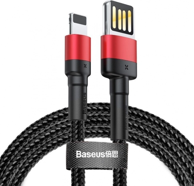 BASEUS Cafule tartós USB‑Lightning kábel 1 m, 2,4 A (fekete‑piros)