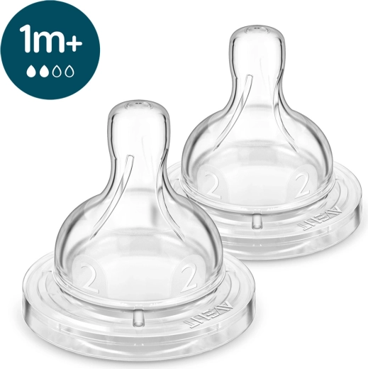 Philips Avent cumi cumisüveghez Anti-colic, lassú átfolyás, 1hó+, 2 db