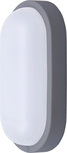 Solight LED kültéri ovális lámpatest 13 W, 910 lm, 4000 K, IP54, szürke, 21 cm
