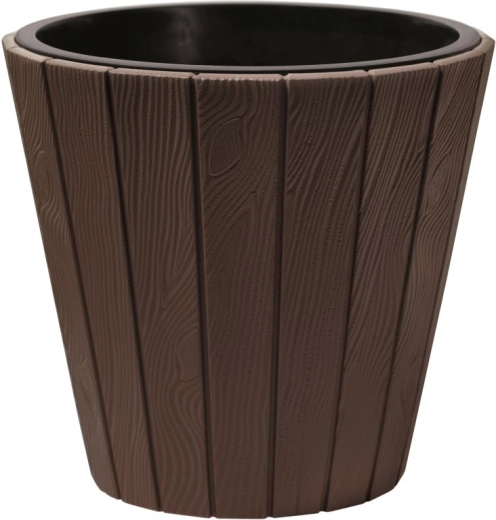 Woode virágláda betéttel, 39,3 cm, barna