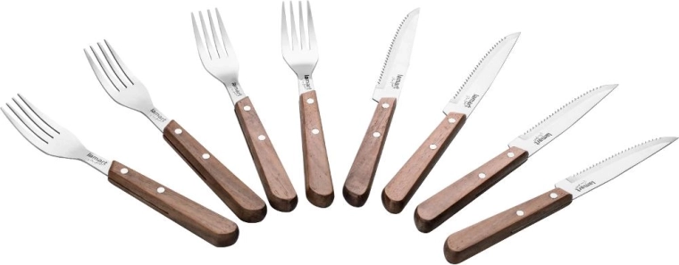 Lamart Walnut steak evőeszközkészlet, 8 darab