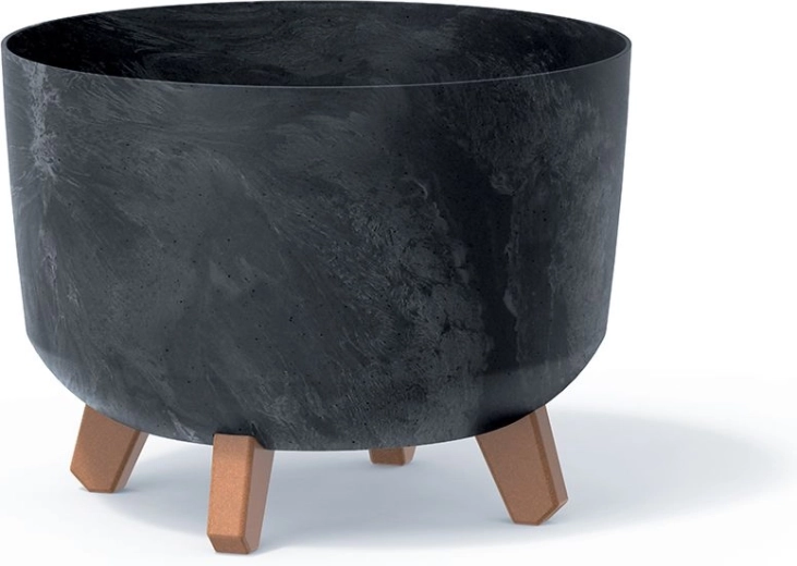 Betonhatású virágcserép, 29 cm, antracit