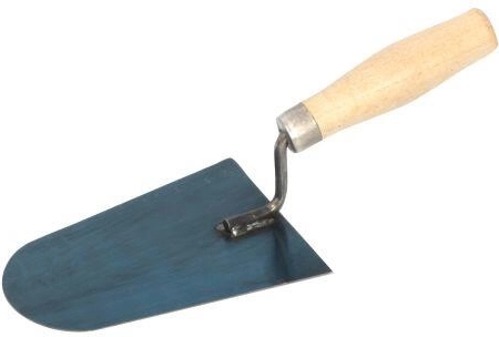 Acél kőműveskanál, lekerekített 160 × 110 mm, fa nyéllel