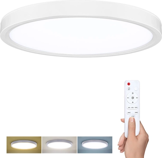 Solight Estela White LED mennyezeti/fali lámpa távirányítóval, 60 W, 4500 lm, 50 cm, dimmelhető, CCT 3000–6500 K