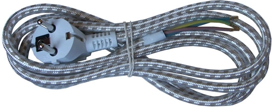 Solight flexo tápkábel 3 m, 3×0,75 mm², fonott, derékszögű csatlakozódugó