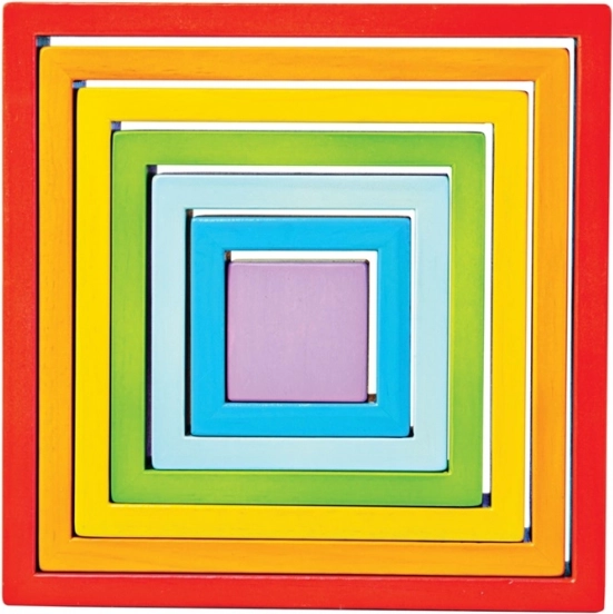 Fából készült egymásba illeszthető négyzetek BIGJIGS BABY