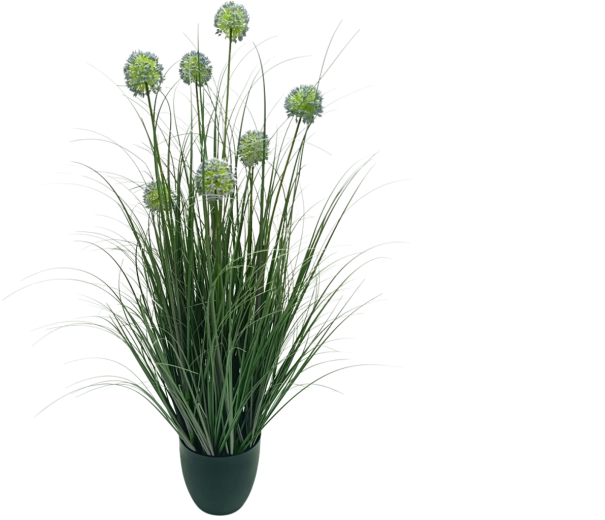 Garden Line mesterséges dekoratív fű cserépben, Allium, kék, 105 cm