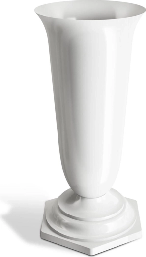 NATY temetői váza nehéz aljjal 23 cm, fehér