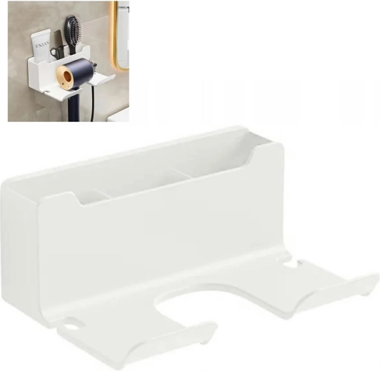 Fehér hajszárító tartó falra