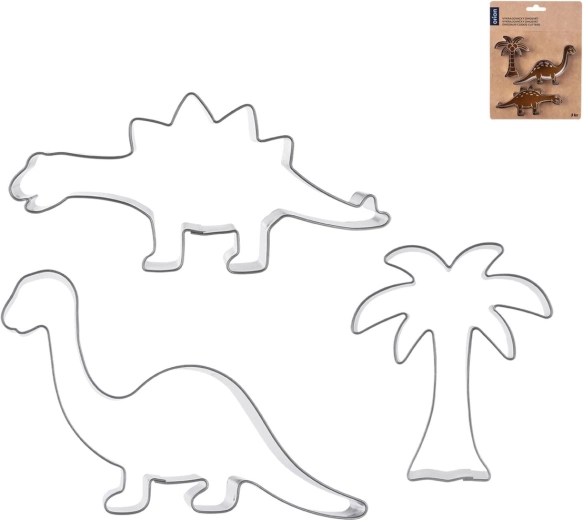 Rozsdamentes dinoszauruszos sütikiszúrók, 3 db