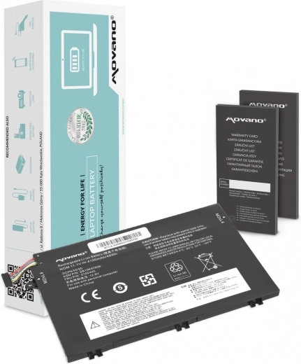 Movano 01AV445 akkumulátor Lenovo ThinkPad E14, E15, E480, E580 és E590 készülékekhez, 4100 mAh