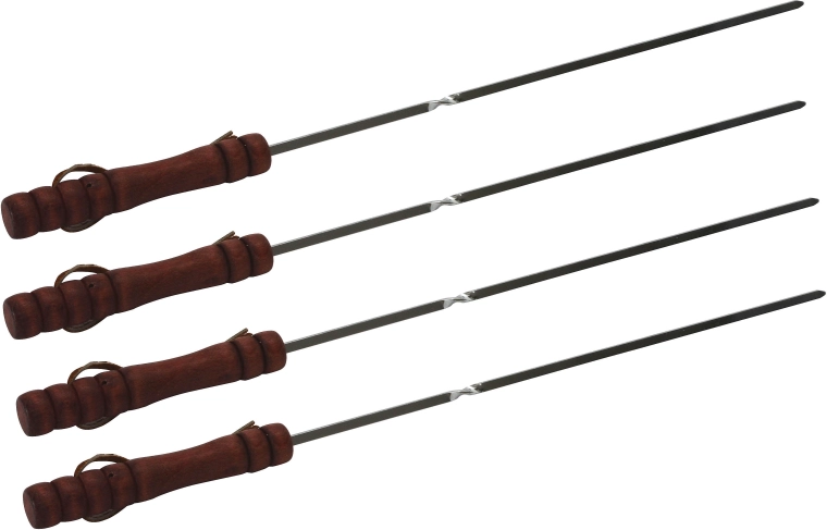 Fém grillező nyársak 40 cm fanyéllel (4 db)