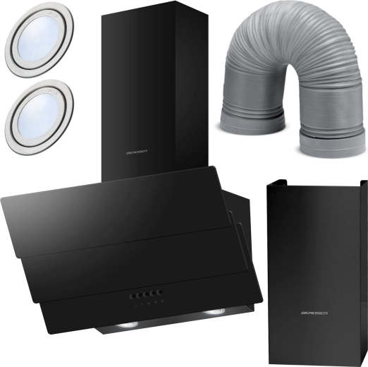 60 cm-es, fekete Berdsen BT-212 kéményes páraelszívó