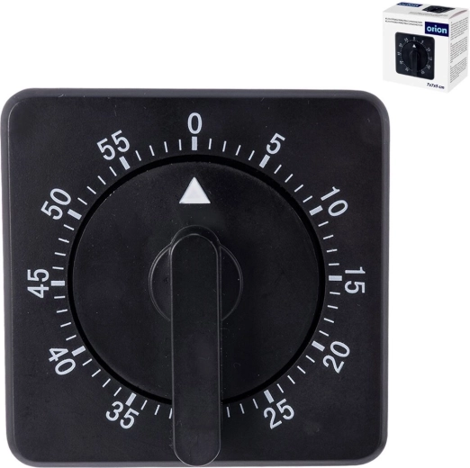 Fekete mechanikus konyhai időzítő mágnessel