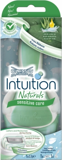 Wilkinson Intuition Naturals Sensitive Care női borotva + 1 fej