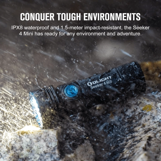 Olight Seeker 4 Mini Titanium Limited Edition UV fénnyel