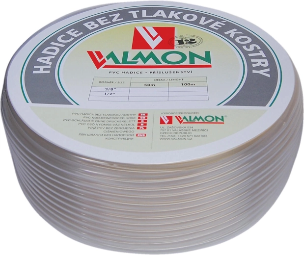 PVC kerti tömlő, 9,5 mm belső átmérő, átlátszó, 100 m