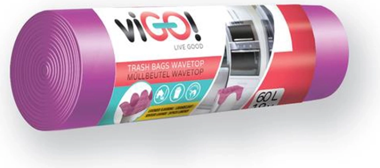 60 l-es szemeteszsákok fülekkel, levendula illat, 18 db