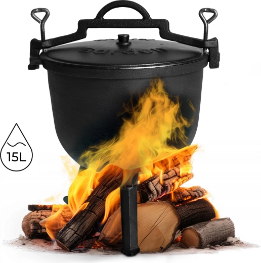 Öntöttvas függesztett bogrács 15 l tűzhöz MULTIGARDEN