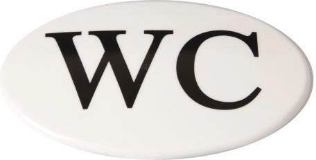 WC ajtó tábla – fehér műanyag