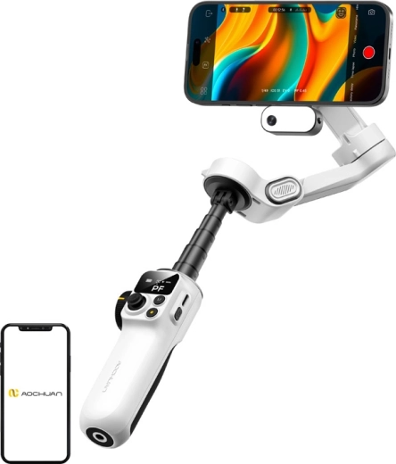 Aochuan P2 mágneses 3 tengelyes mobilstabilizátor AI szenzorral, fehér