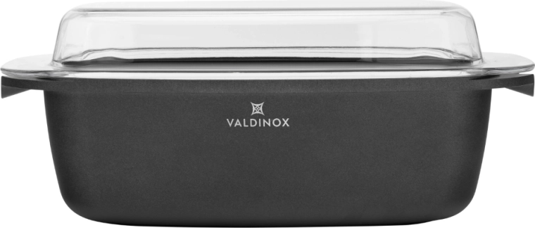 VALDINOX Expert téglalap alakú sütőtál fedővel 32 × 21 cm