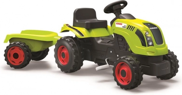 CLAAS pedálos traktor zöld pótkocsival