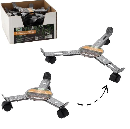 Állítható virágtartó görgőkkel