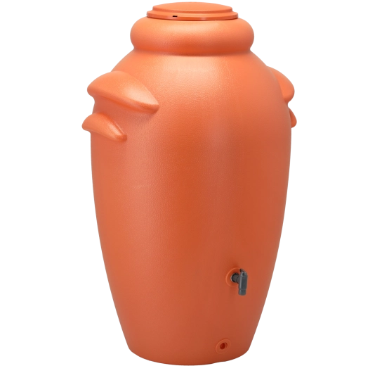 Kerti esővízgyűjtő tartály beépített virágtartóval, 350 l, téglavörös