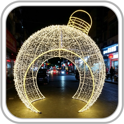 Karácsonyi 3D dekoráció – világító gömb 4 m, 3420 LED, meleg fehér + hideg fehér flash