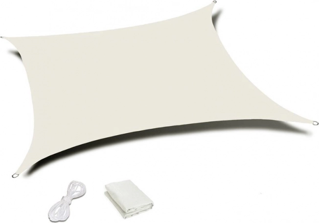 Téglalap alakú árnyékoló ponyva 2 × 3 m, vízálló, bézs, MultiGarden