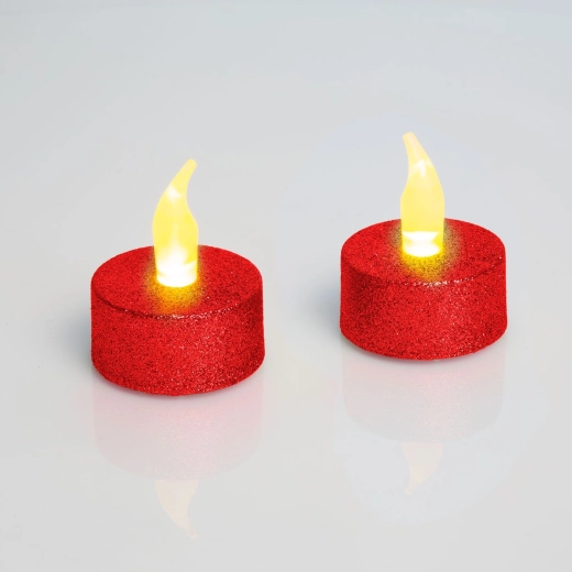 Piros LED mécsesek elemekkel, 2 darab