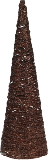 Dekoratív piramis 40 cm LED világítással, fém, barna
