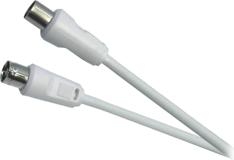 Sencor IEC dugó–aljzat koaxiális antennakábel, 5 m, fehér
