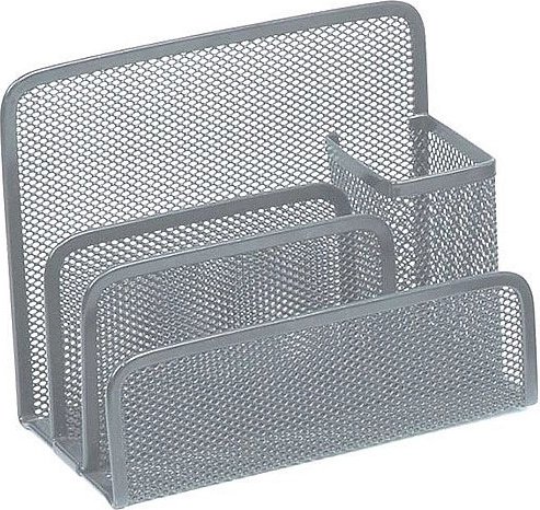 Fém asztali rendező levelekhez és írószerekhez, ezüst