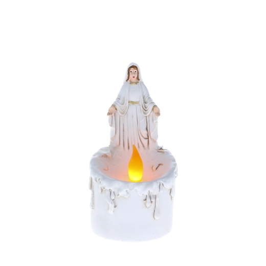 LED gyertya Szűz Mária figurával, 17 cm