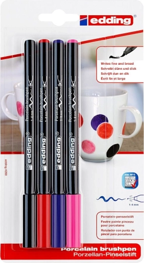 Edding 4200 porcelánfilcek – 4 db-os készlet (meleg színek)