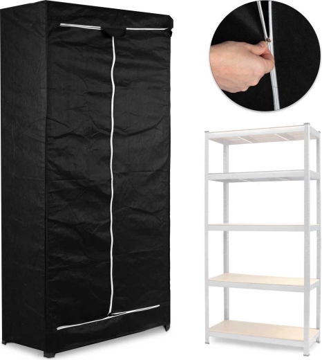 Védő huzat polcra 180 × 90 × 40 cm, fekete