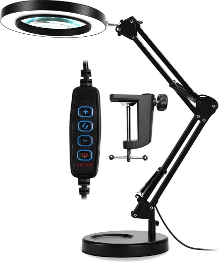 Asztali LED-lámpa nagyítóval