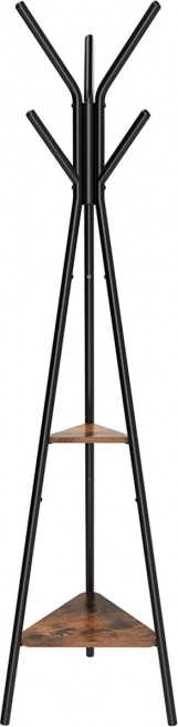 Fa álló ruhafogas LOFT polcokkal