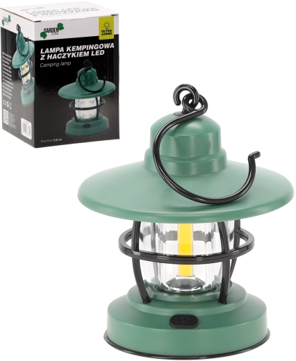 Kemping LED lámpás akasztóval 11 × 11 × 12,8 cm
