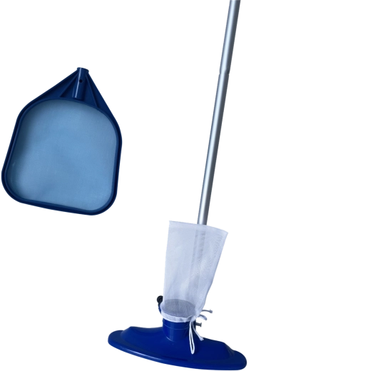 205 cm-es medencetisztító készlet alumínium rúddal és hálóval