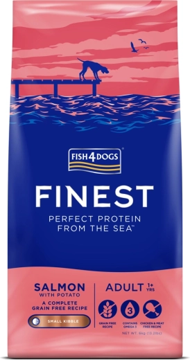 Fish4Dogs Finest gabonamentes táp felnőtt kutyáknak (kis szemű granulátum) lazaccal és burgonyával 6 kg