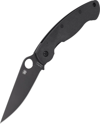 Spyderco Military Model Black zsebkés 10,2 cm, teljesen fekete, G10