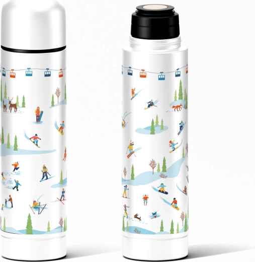 TORO rozsdamentes termosz síelők motívumával, 500 ml