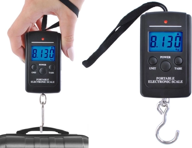 Zsebes elektronikus poggymérleg LED - 40 kg