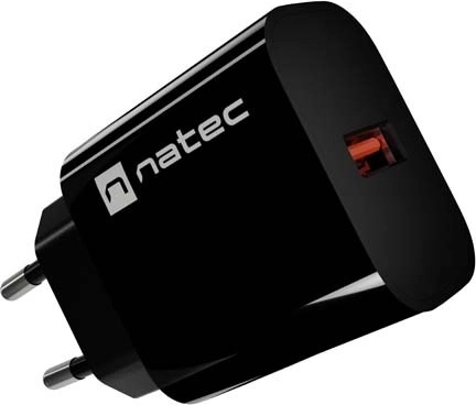 Natec Ribera hálózati töltő 1× USB-A 18 W fekete